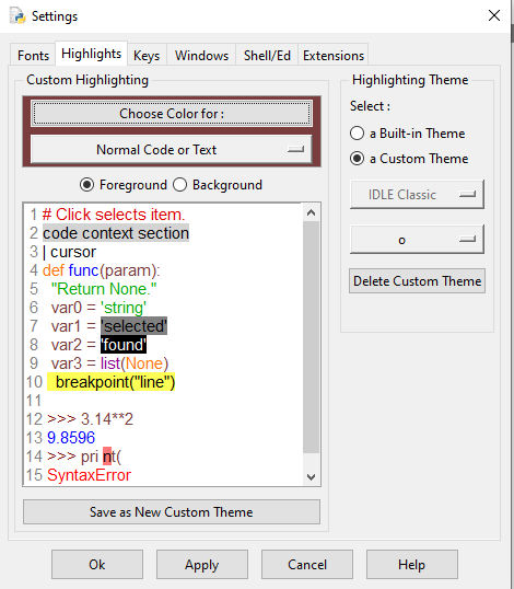 Скриншот настройки подсветки комментариев