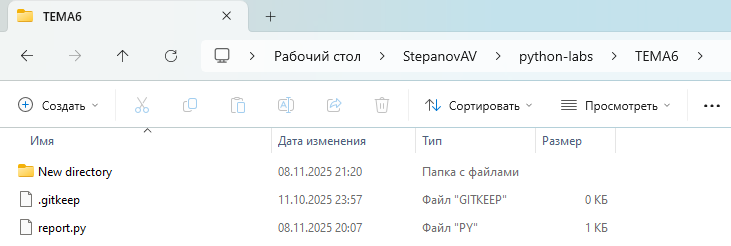 Скриншот состояния рабочего каталога после удаления одной директории