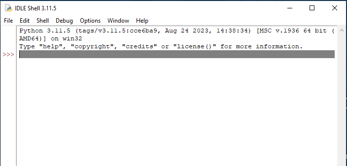 Запустил интерактивную графическую оболочку