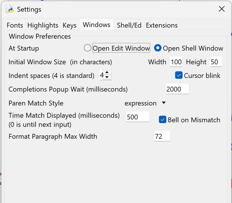 Скриншот начального окна